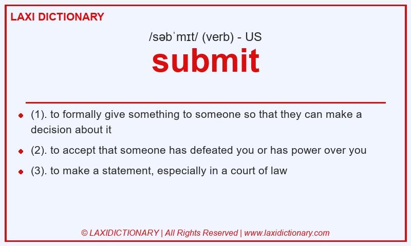 Definition submit in American English