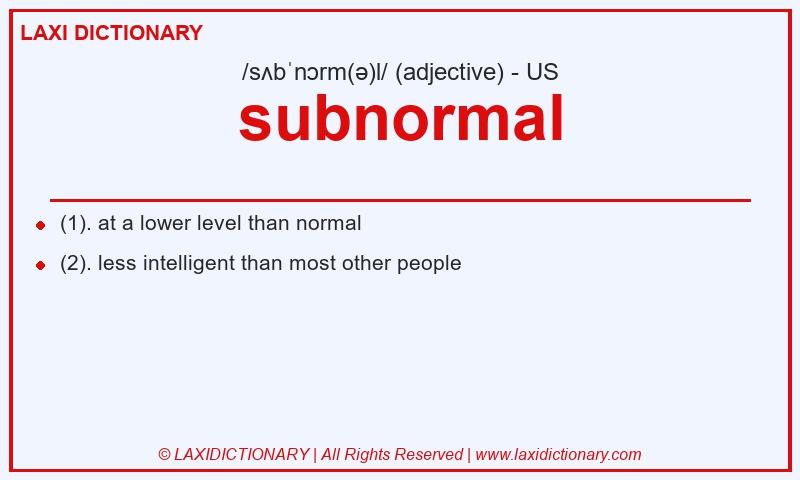 Definition subnormal in American English