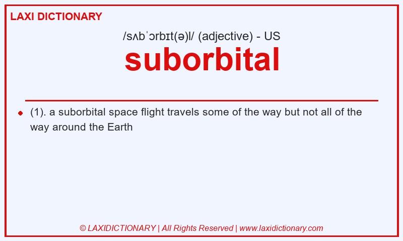Definition suborbital in American English