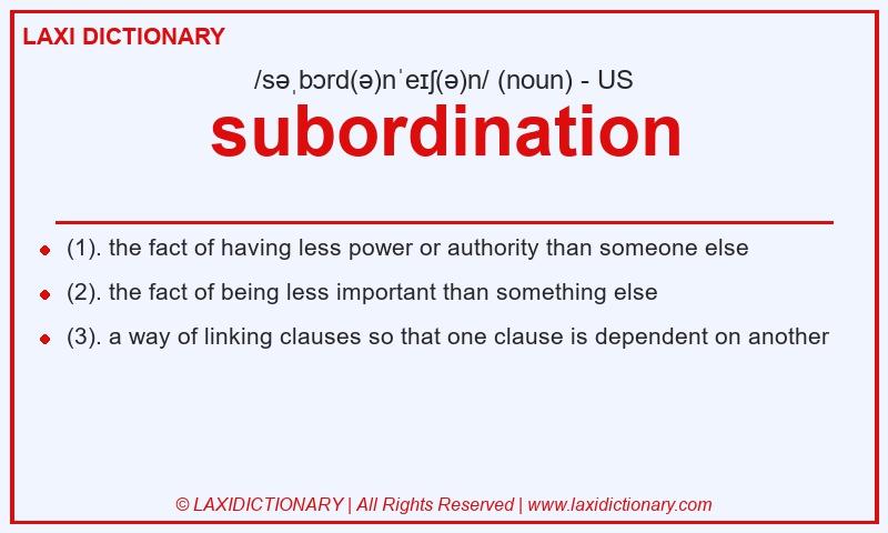 Definition subordination in American English