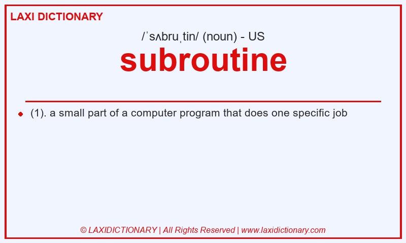 Definition subroutine in American English
