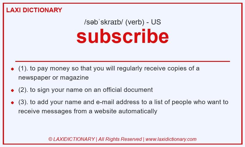 Definition subscribe in American English