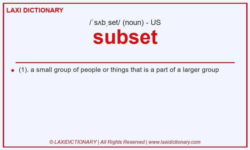 Definition subset in American English