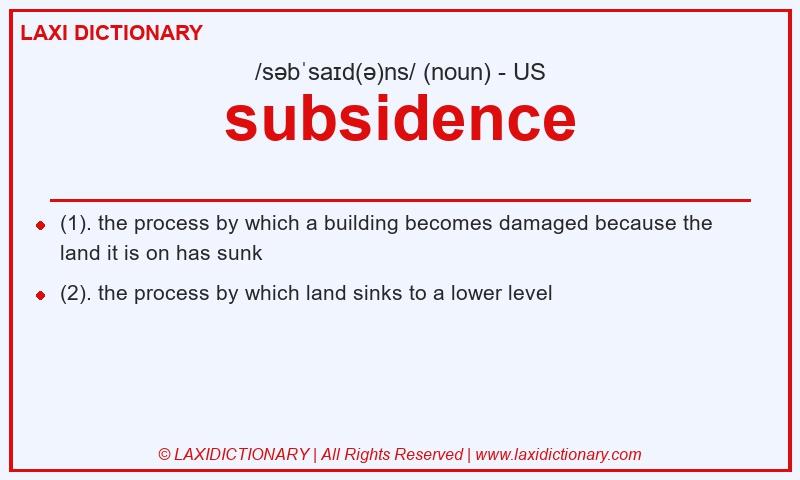 Definition subsidence in American English