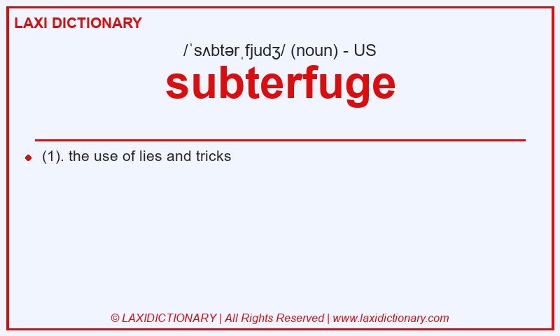 Definition subterfuge in American English