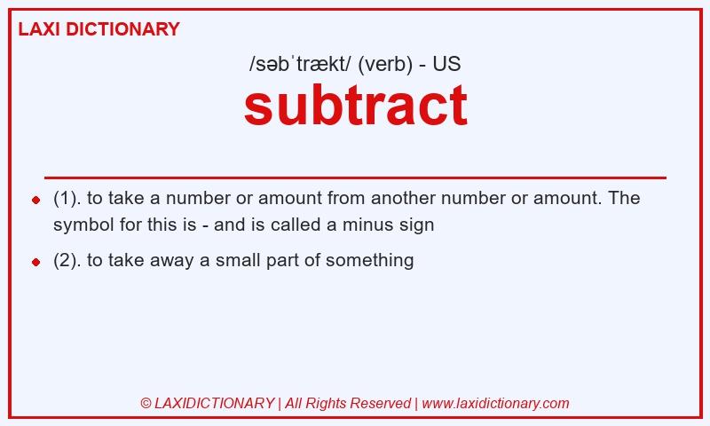 Definition subtract in American English