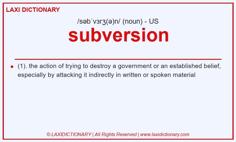 Definition subversion in American English