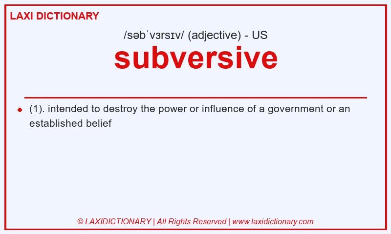 Definition subversive in American English