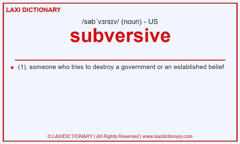 Definition subversive in American English