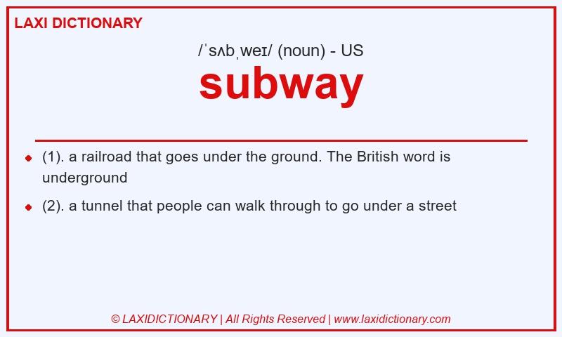 Definition subway in American English