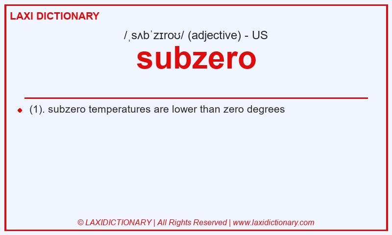 Definition subzero in American English