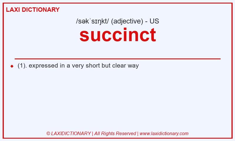 Definition succinct in American English