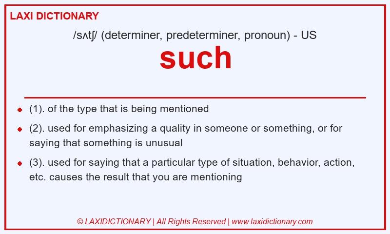 Definition such in American English