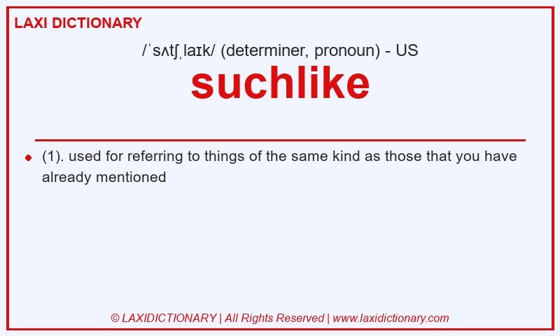 Definition suchlike in American English