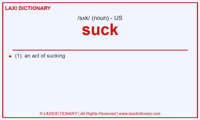 Definition suck in American English
