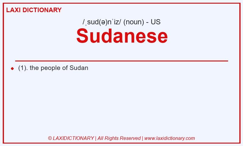 Definition Sudanese in American English