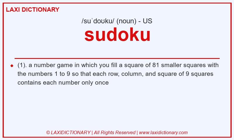 Definition sudoku in American English