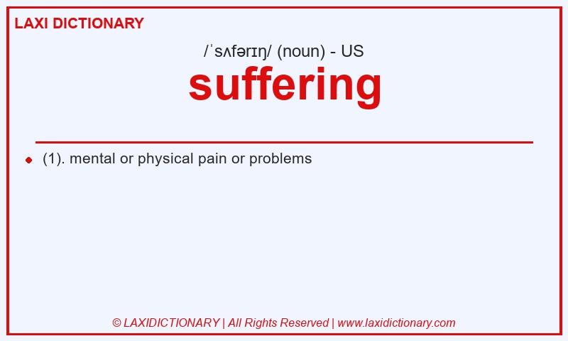 Definition suffering in American English