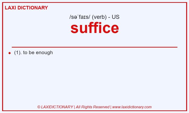Definition suffice in American English