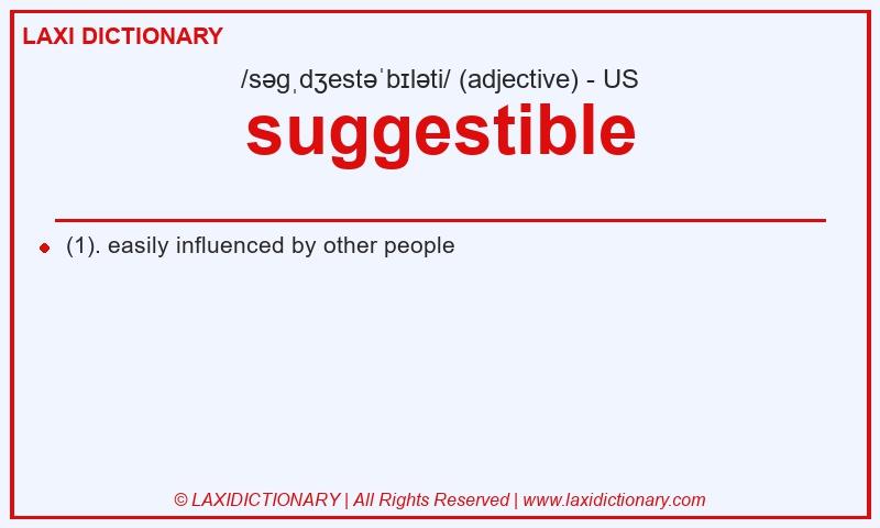Definition suggestible in American English