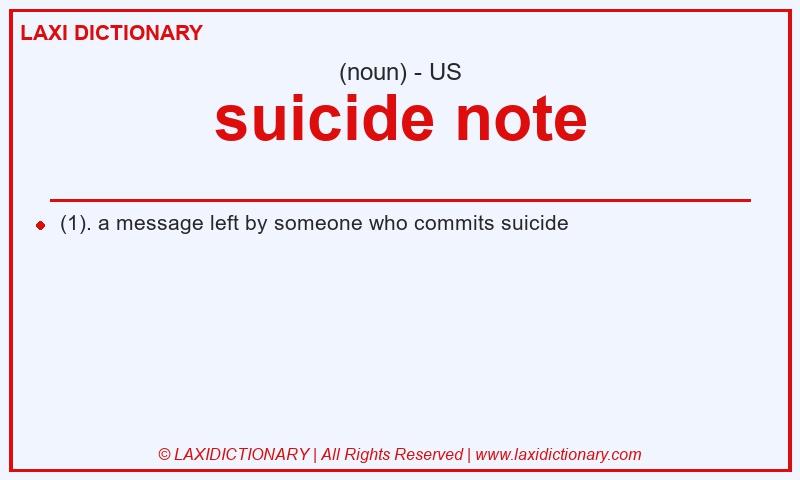 Definition suicide note in American English