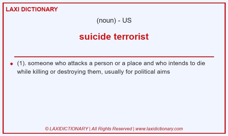 Definition suicide terrorist in American English