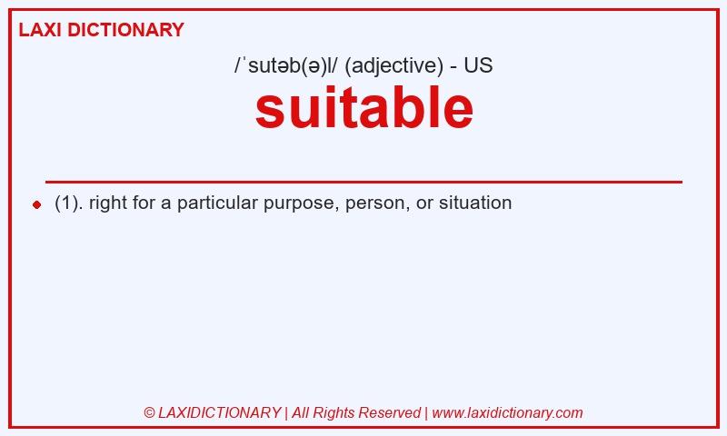 Definition suitable in American English