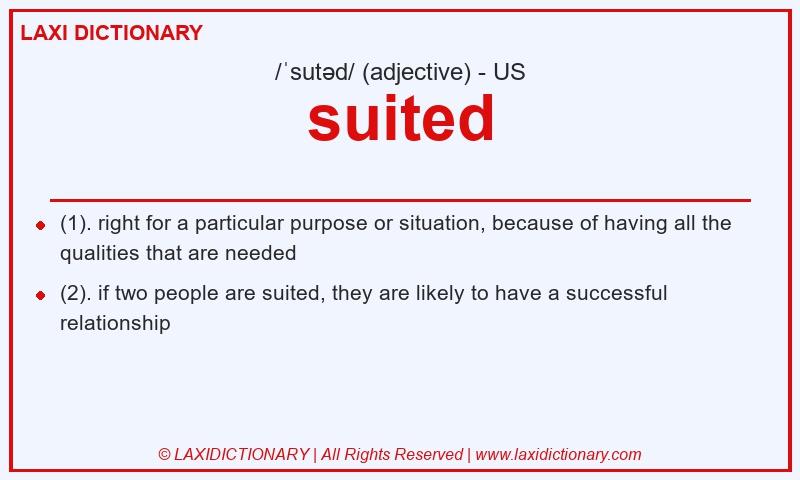 Definition suited in American English
