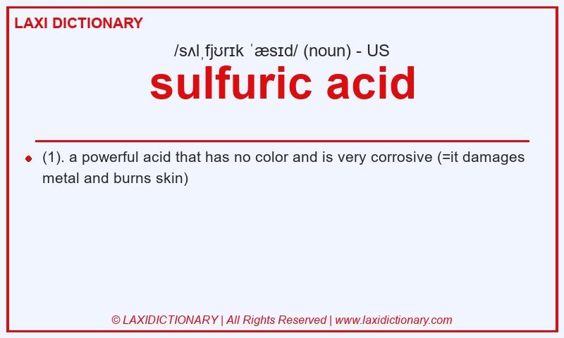 Definition sulfuric acid in American English