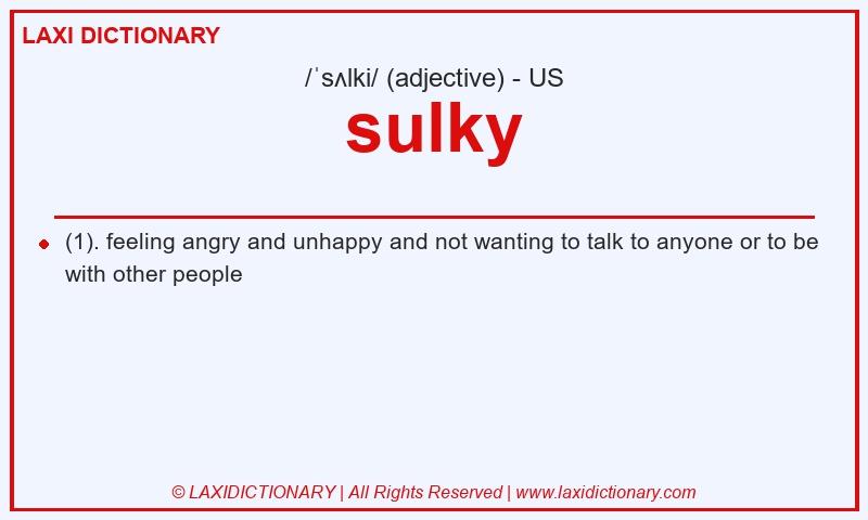 Definition sulky in American English