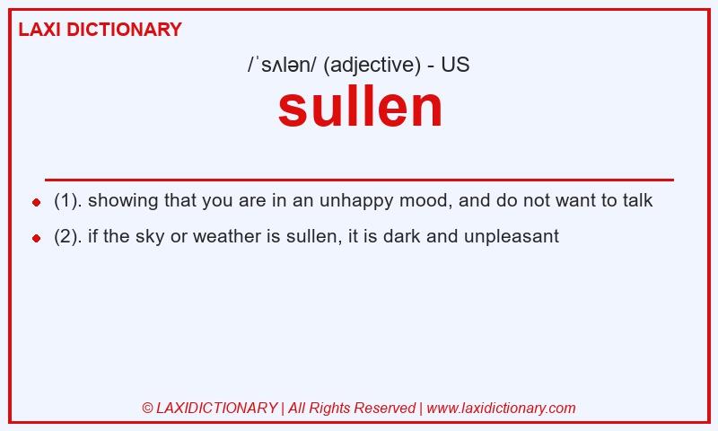 Definition sullen in American English
