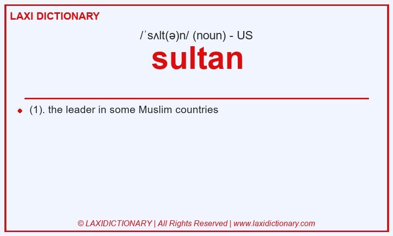 Definition sultan in American English