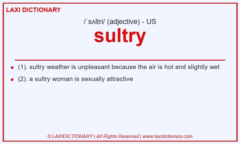 Definition sultry in American English