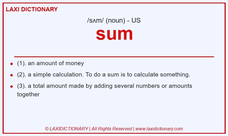 Definition sum in American English
