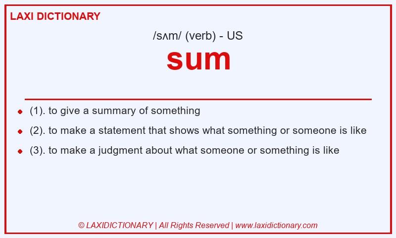 Definition sum in American English