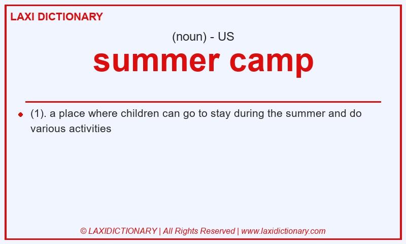 Definition summer camp in American English