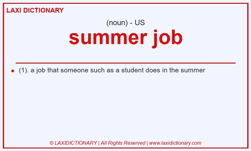 Definition summer job in American English