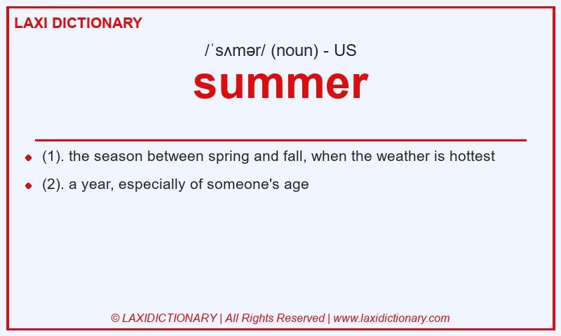 Definition summer in American English