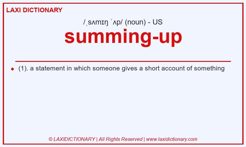 Definition summing-up in American English
