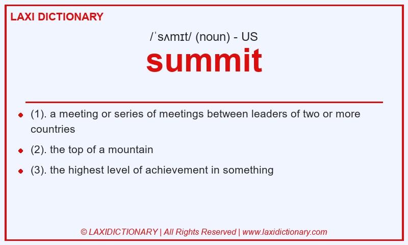 Definition summit in American English