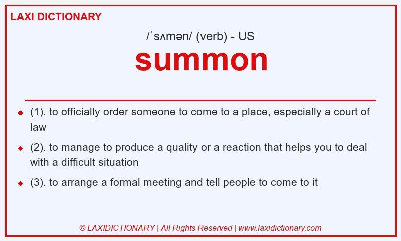 Definition summon in American English