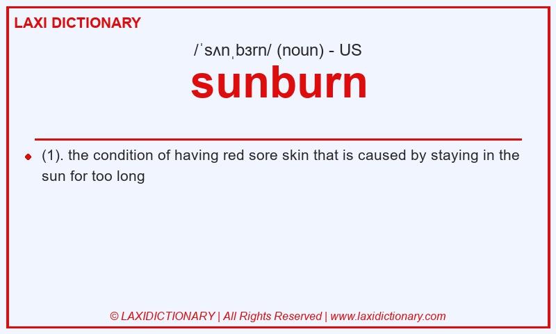 Definition sunburn in American English