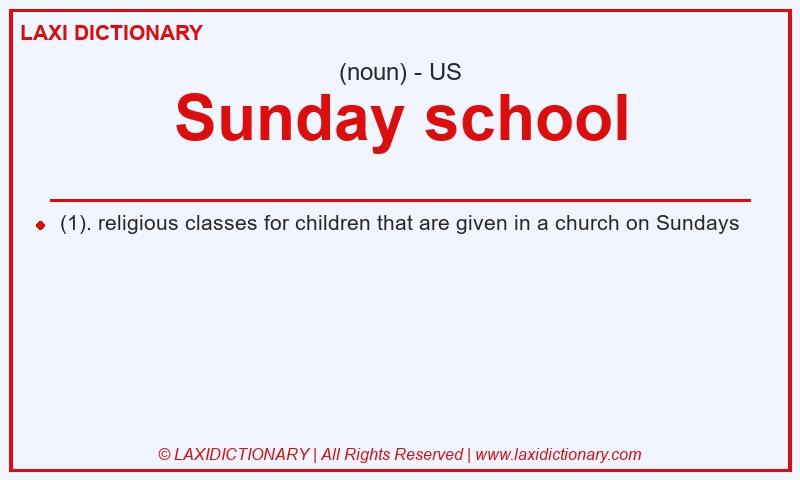 Definition Sunday school in American English
