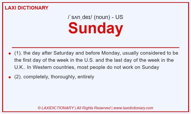 Definition Sunday in American English