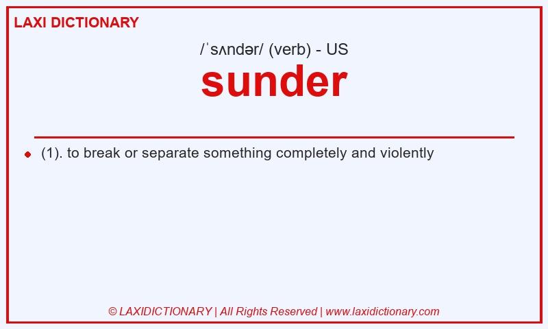 Definition sunder in American English
