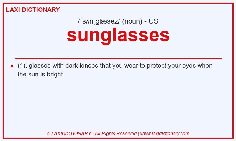 Definition sunglasses in American English