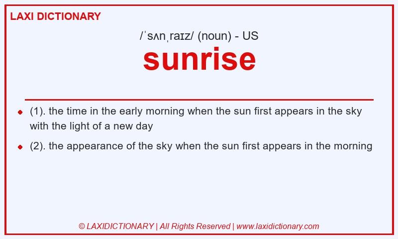 Definition sunrise in American English