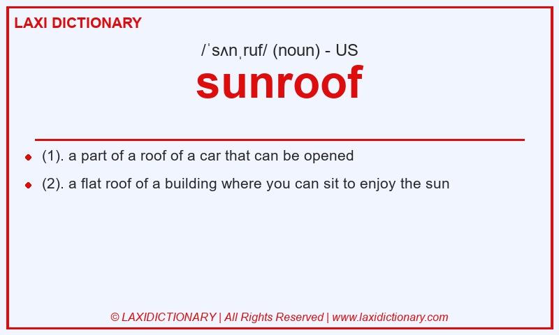 Definition sunroof in American English