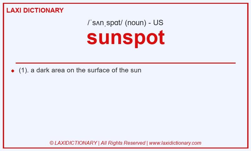 Definition sunspot in American English