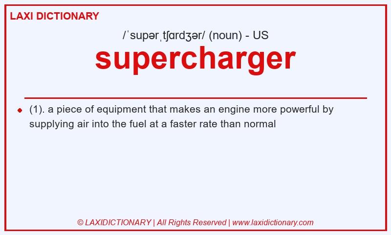 Definition supercharger in American English